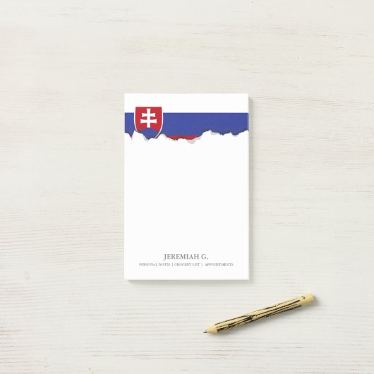 Post-it® Drapeau de la Slovaquie (Sur un bureau)