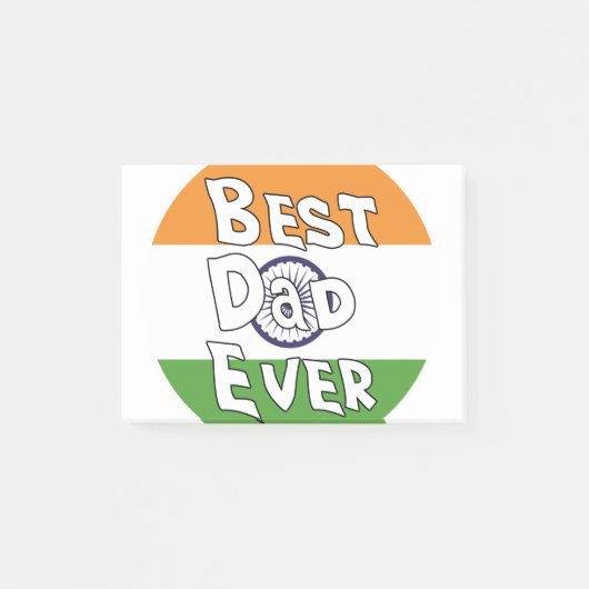 Post-it® Drapeau de l'Inde du meilleur papa (Devant)
