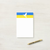 Post-it® Drapeau de l'Ukraine Sticky Notes Dove of Peace (Sur un bureau)