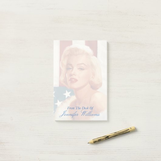 Post-it® Drapeau de Marilyn (Sur un bureau)