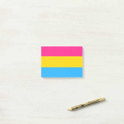 Post-it® Drapeau de Pansexualité (Sur un bureau)