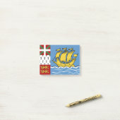 Post-it® Drapeau de Saint-Pierre-et-Miquelon (Sur un bureau)