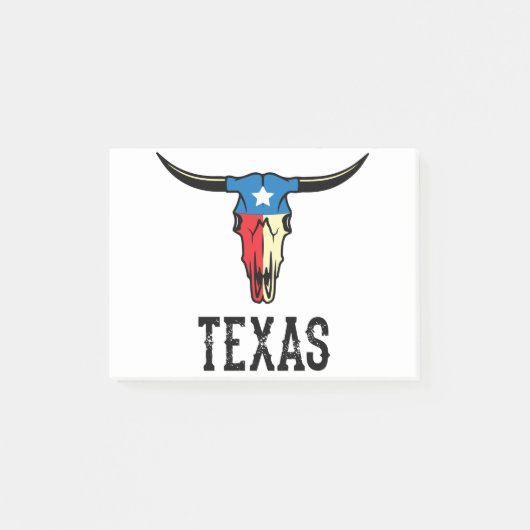 Post-it® Drapeau de Texan de crâne du Texas Taureau (Devant)