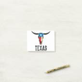 Post-it® Drapeau de Texan de crâne du Texas Taureau (Sur un bureau)