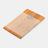 Post-it® Drapeau de yacht d'argent sur bois de teck nautiqu (Incliné)