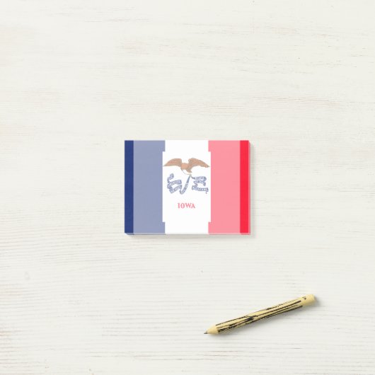 Post-it® Drapeau d'État Iowa (Sur un bureau)