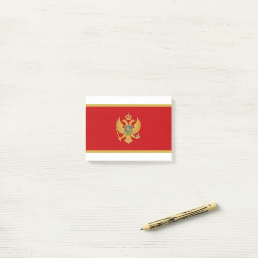 Post-it® Drapeau du Monténégro (Sur un bureau)