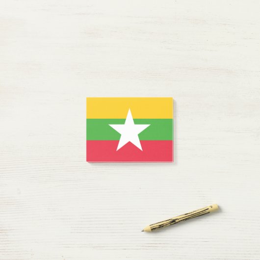 Post-it® Drapeau du Myanmar (Sur un bureau)