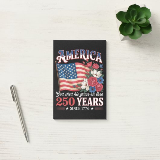 Post-it® Drapeau Floral America 250 Ans (Bureau)