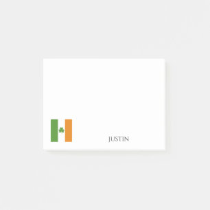 Post-it® Drapeau irlandais St Patrick avec Shamrock Perso