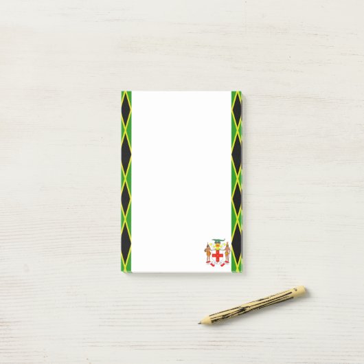 Post-it® Drapeau jamaïcain de rayures (Sur un bureau)