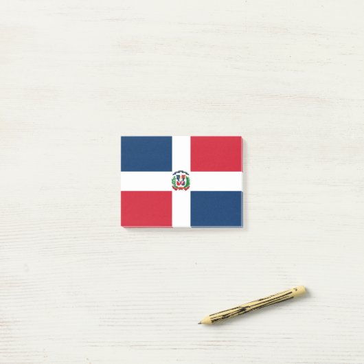 Post-it® Drapeau République Dominicaine Post-It Notes (Sur un bureau)