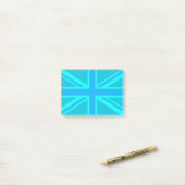 Post-it® Drapeau Turquoise Union Jack britannique (Sur un bureau)
