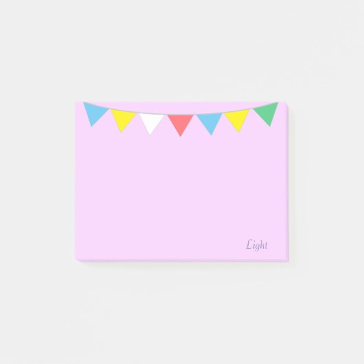 Post-it® Drapeaux multicolores & calligraphie sur violet (Devant)