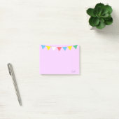 Post-it® Drapeaux multicolores & calligraphie sur violet (Bureau)
