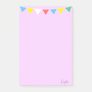 Post-it® Drapeaux multicolores et calligraphie sur violet