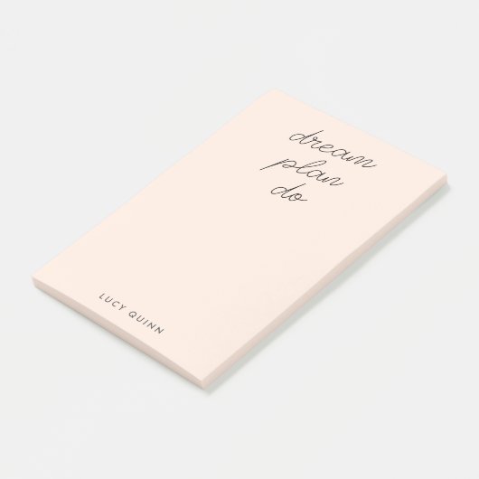 Post-it® Dream Plan Do | Blush Pink Modern Design Script (Incliné)