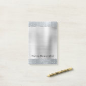 Post-it® Dreamy Glitzy Silver Sparkle (Sur un bureau)