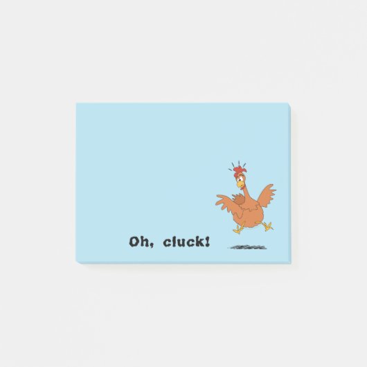 Post-it® Drôle Anxieux Poulet Poulet Amant De Poulet Oh Clu (Devant)