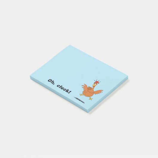Post-it® Drôle Anxieux Poulet Poulet Amant De Poulet Oh Clu (Incliné)