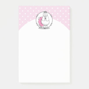 Post-it® Drôle Ballet Ballerina Princess Poodle Dog (blanc)