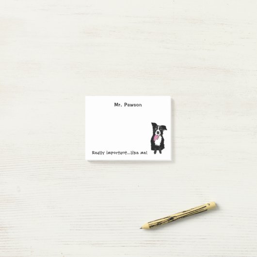Post-it® Drôle cadeau chien pour enseignant frontière Colli (Sur un bureau)