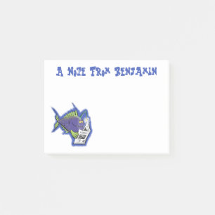Post-it® Drôle caricature de poisson de pêcheur