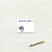 Post-it® Drôle caricature de poisson de pêcheur (Sur un bureau)