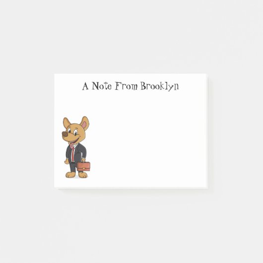 Post-it® Drôle chien en costume d'entreprise dessin animé (Devant)