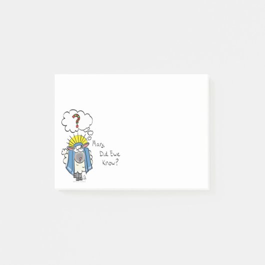 Post-it® Drôle chrétien Noël mignon mouton (Devant)