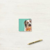Post-it® Drôle de chien australian Shepherd avec Lolli (Sur un bureau)