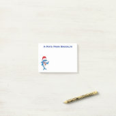 Post-it® Drôle dessin animé de requin de Noël (Sur un bureau)