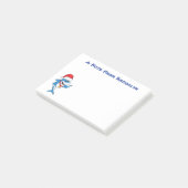 Post-it® Drôle dessin animé de requin de Noël (Incliné)