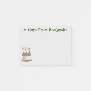 Post-it® Drôle dessin animé du trio australien emu