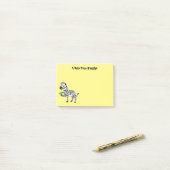 Post-it® Drôle dessin animé zèbre (Sur un bureau)