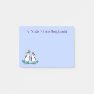 Post-it® Drôle, joyeux croquis à pieds bleus dansant dessin