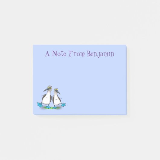 Post-it® Drôle, joyeux croquis à pieds bleus dansant dessin (Devant)