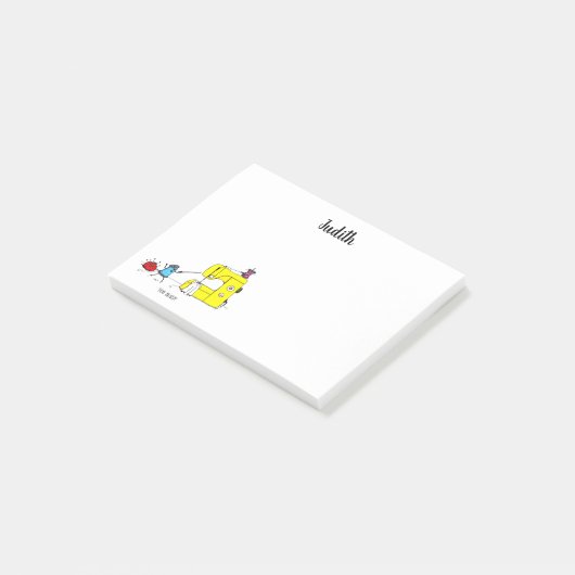 Post-it® Drôle Machine à coudre Cartoon (Incliné)