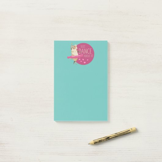 Post-it® Drôle Message - Juste Danse À Propos 1 (Sur un bureau)