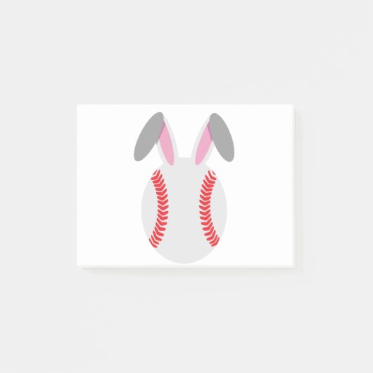 Post-it® Drôle mignon de baseball lapin cadeau de Pâques (Devant)