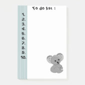 Post-it® Drôle mignon koala bébé" To do list" (Devant)
