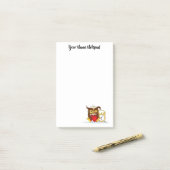 Post-it® Drôle Morning Cranky Owl (Sur un bureau)