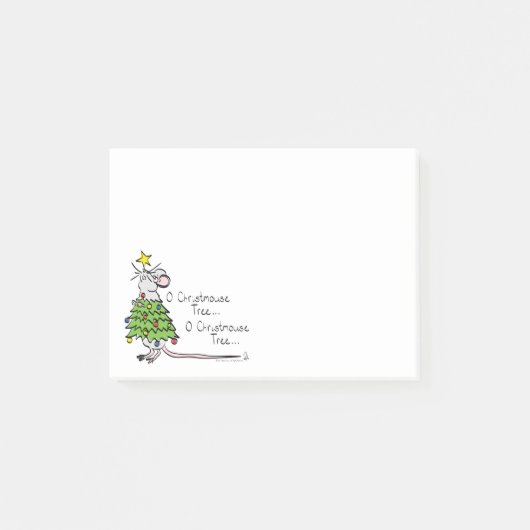 Post-it® Drôle Noël mignon Souris Arbre Cartoon (Devant)