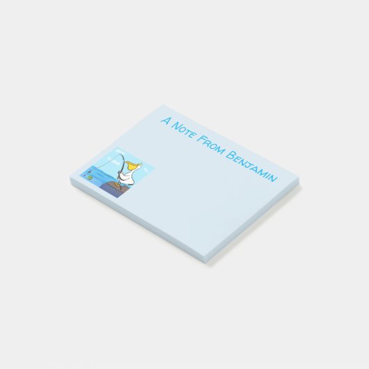 Post-it® Drôle pélican de pêche (Incliné)