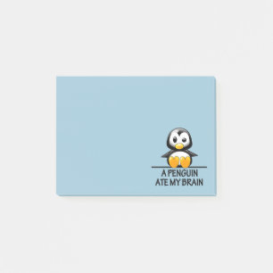Post-it® Drôle Penguin Ate Mon Cerveau Graphique
