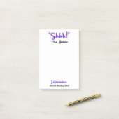 Post-it® Drôle personnalisé Shhh ! Citation de (Sur un bureau)