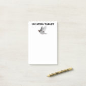 Post-it® Drôle Pigeon Cartoon, "Localisation Cible" Humour (Sur un bureau)