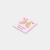 Post-it® Drôle Pouces Roses En Haut Faisant Une Motivation  (Incliné)