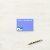 Post-it® Drôle requin couché et dessin animé de pêche (Sur un bureau)