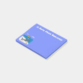 Post-it® Drôle requin couché et dessin animé de pêche (Incliné)